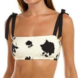 NEW🖤 Kate Spade New York Zigzag Shoulder Bow Tie HW Bikini M/L 🖤